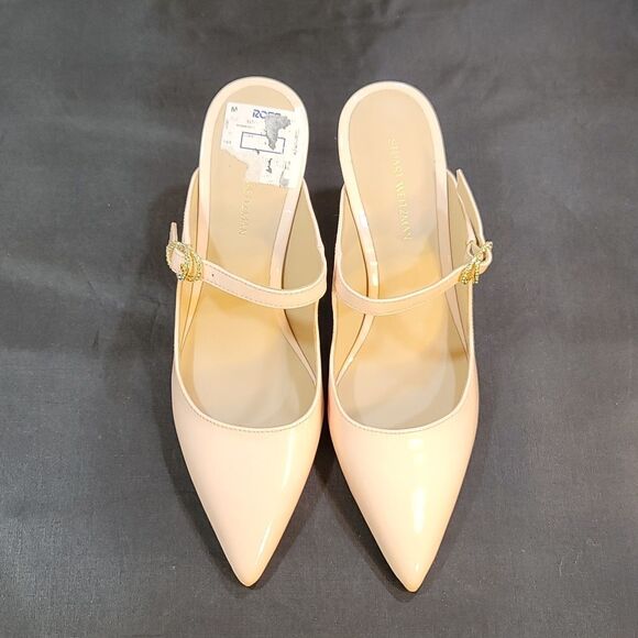BRAND NEW STUART WEITZMAN CRYSTAL BUCKLE 75 PATENT MULE G1 - Picture 2 of 16